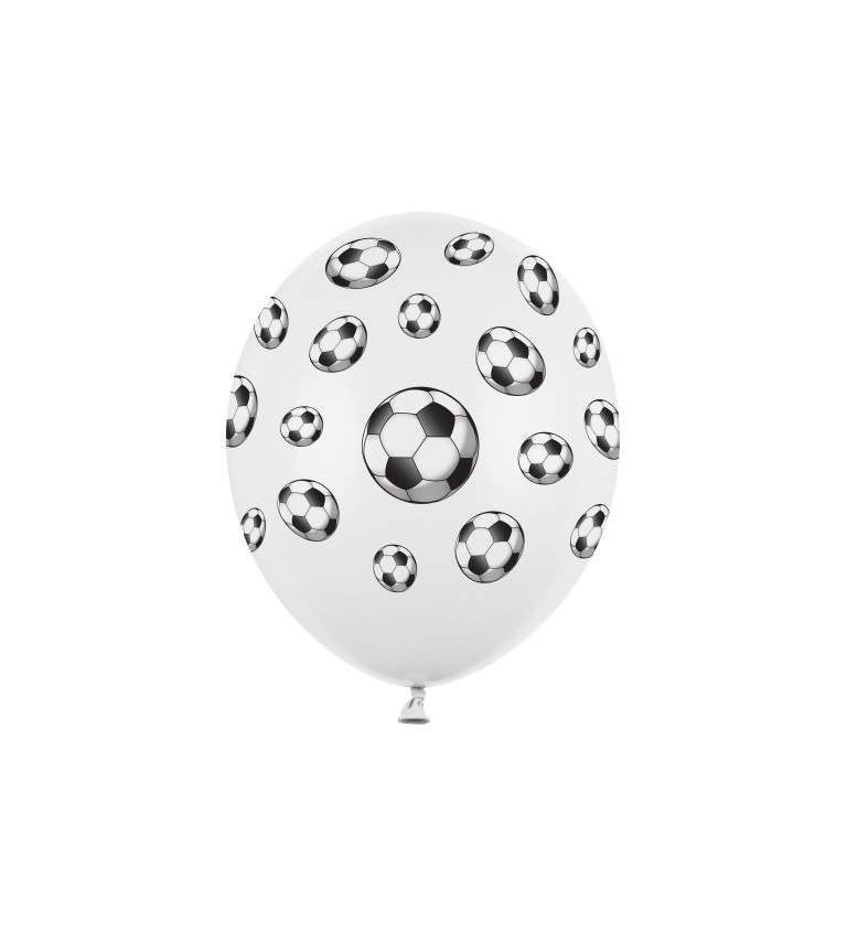Balónky pastelové bílé - fotbal