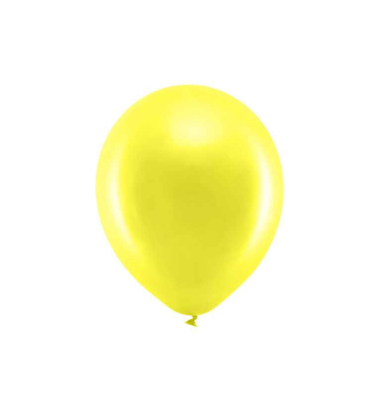Latexové balónky - rainbow - žluté metalické