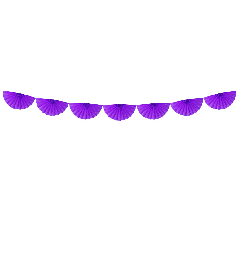 Girlanda - vějířky fialové větší