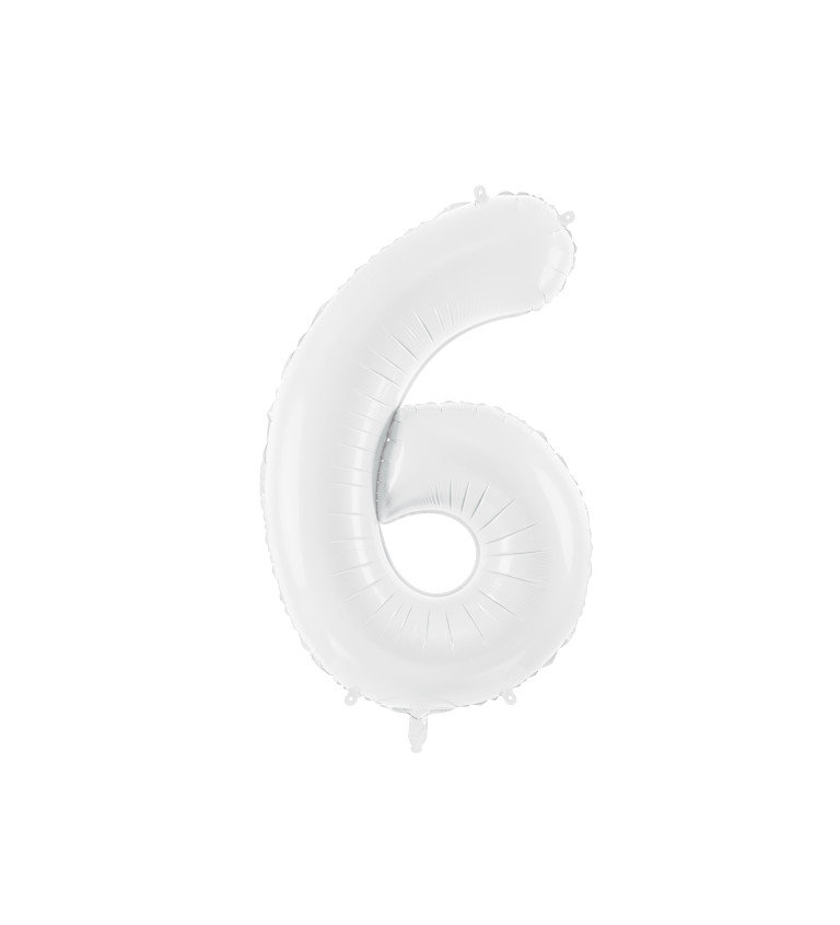 Velká číslice 6 - bílý balónek