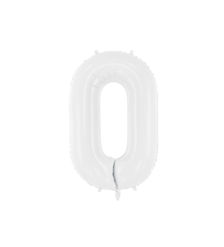 Velká bílá číslice 0 - balonek