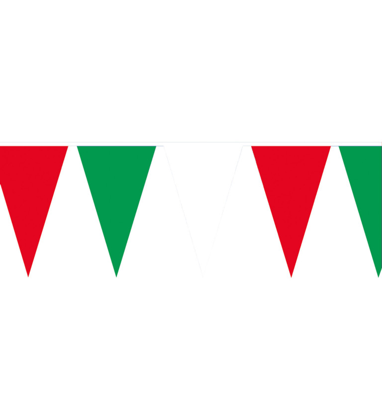 Vlaječková girlanda zeleno-červeno-bílá