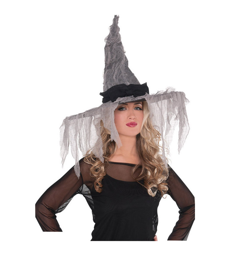 Šedý klobouk potrhané čarodějnice