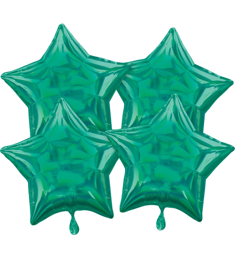 Sada duhově zelených fóliových balónků II
