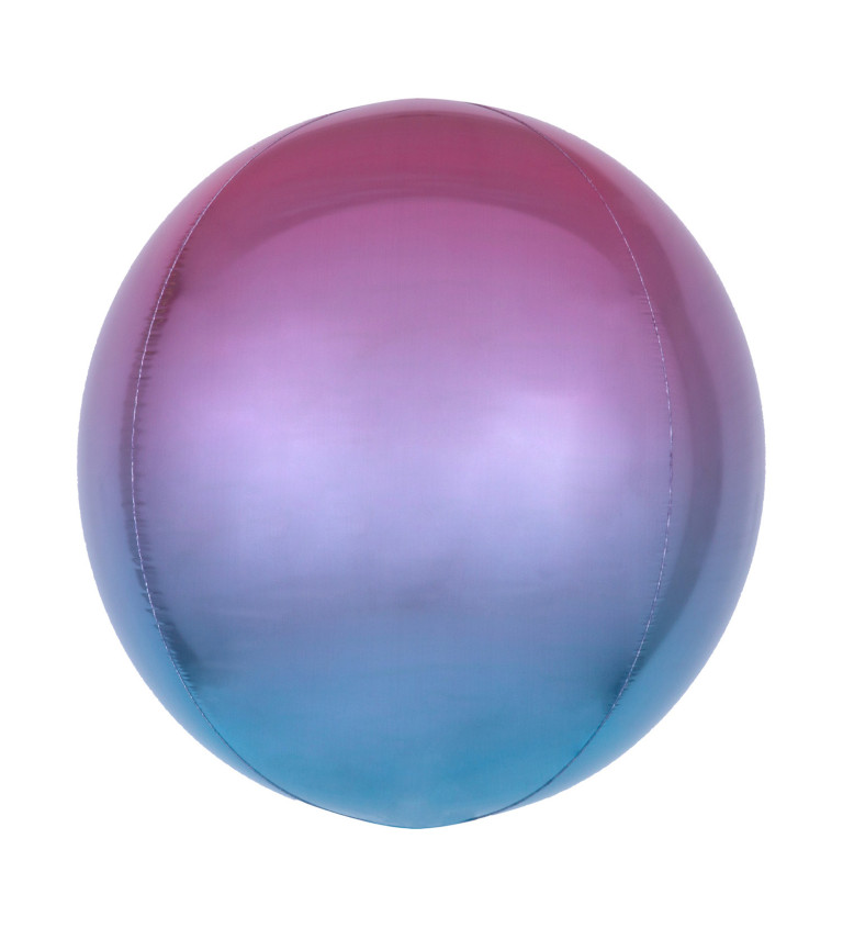 Fóliový balónek - ombré růžovo-modrý