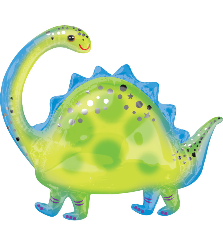 Zelený dinosaurus fóliový balónek