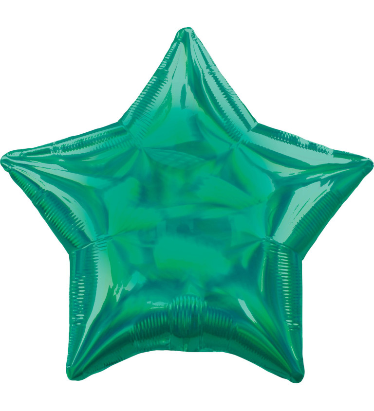 Balónek - zelená holografická hvězdička