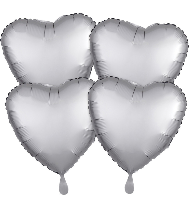 Balónky - srdce stříbrná