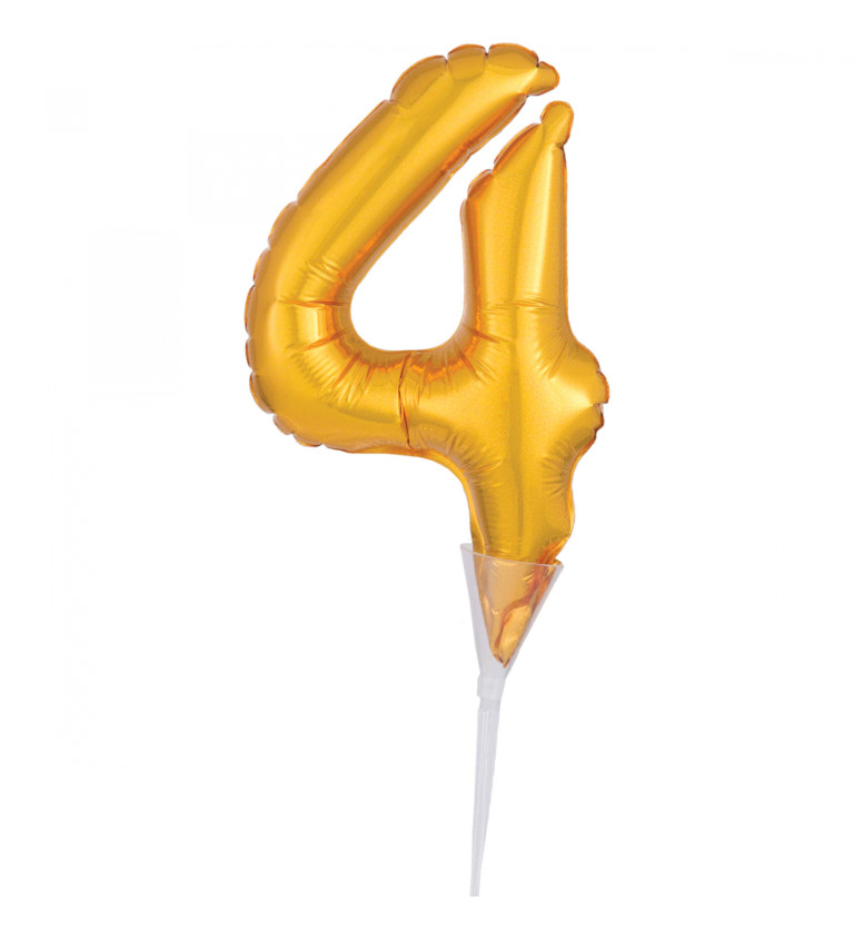 Fóliový balónek - zlaté číslo 4