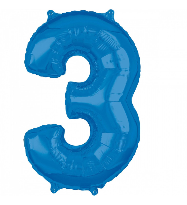 Fóliový balónek -modré číslo 3