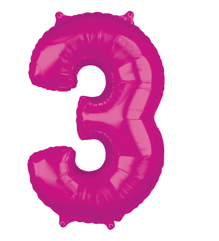 Balónek růžový - číslo 3