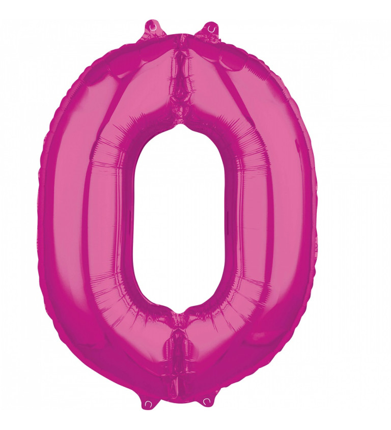 Balónek růžový číslo 0