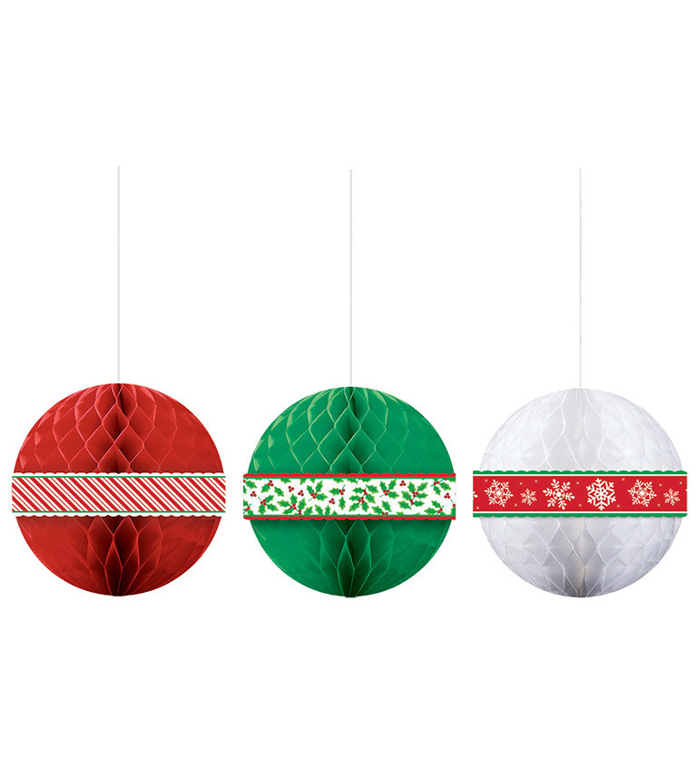 Dekorativní vánoční koule - 3 ks
