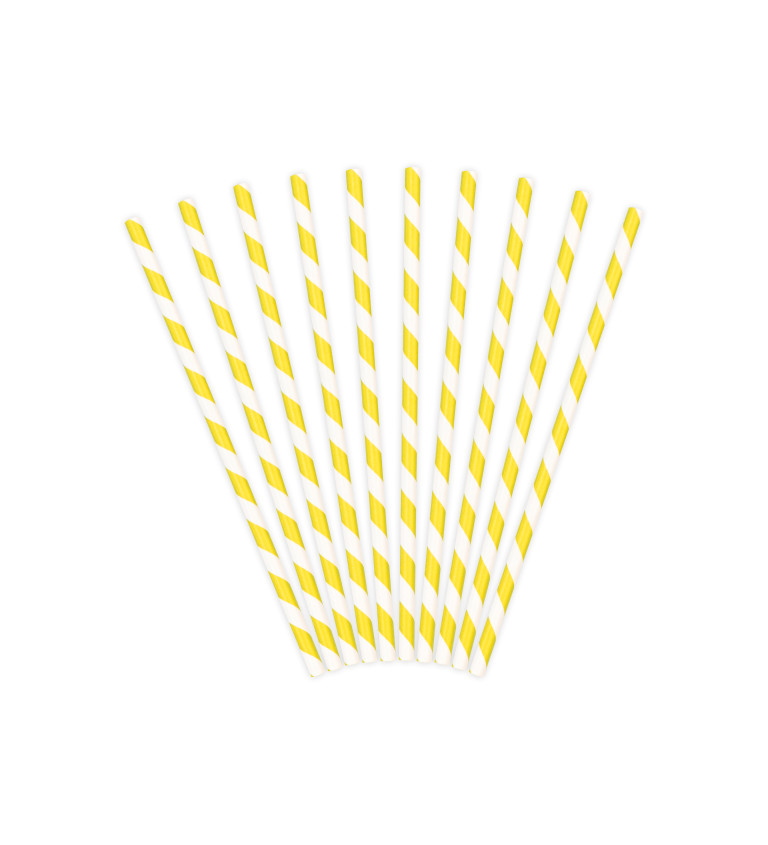 Žlutá brčka s pruhy