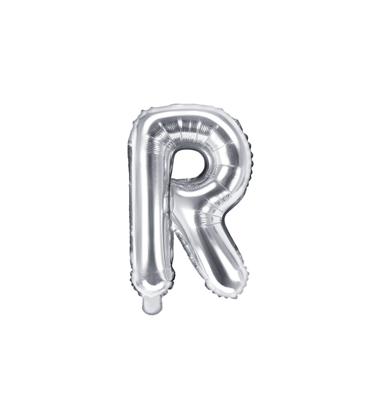 Balónek písmeno R - stříbrné