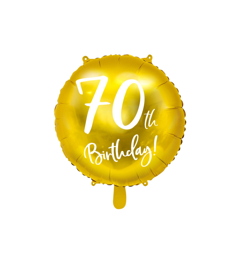 Fóliový balónek 70th Birthday - zlatý