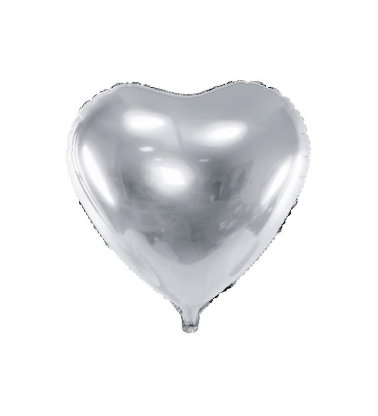 Fóliový balónek - stříbrné srdíčko