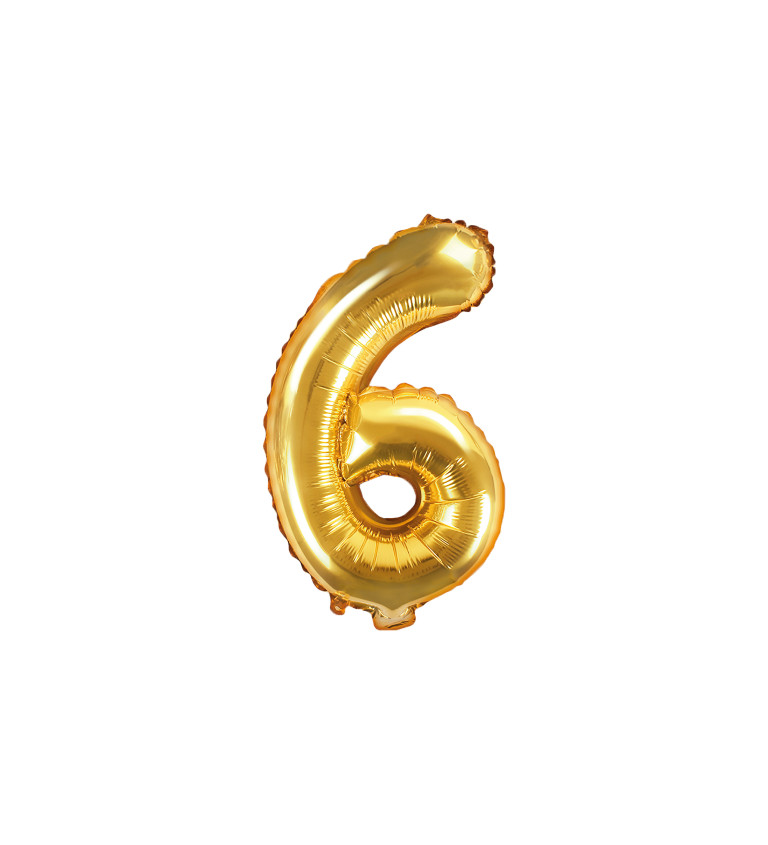 Fóliový balónek - zlaté číslo 6