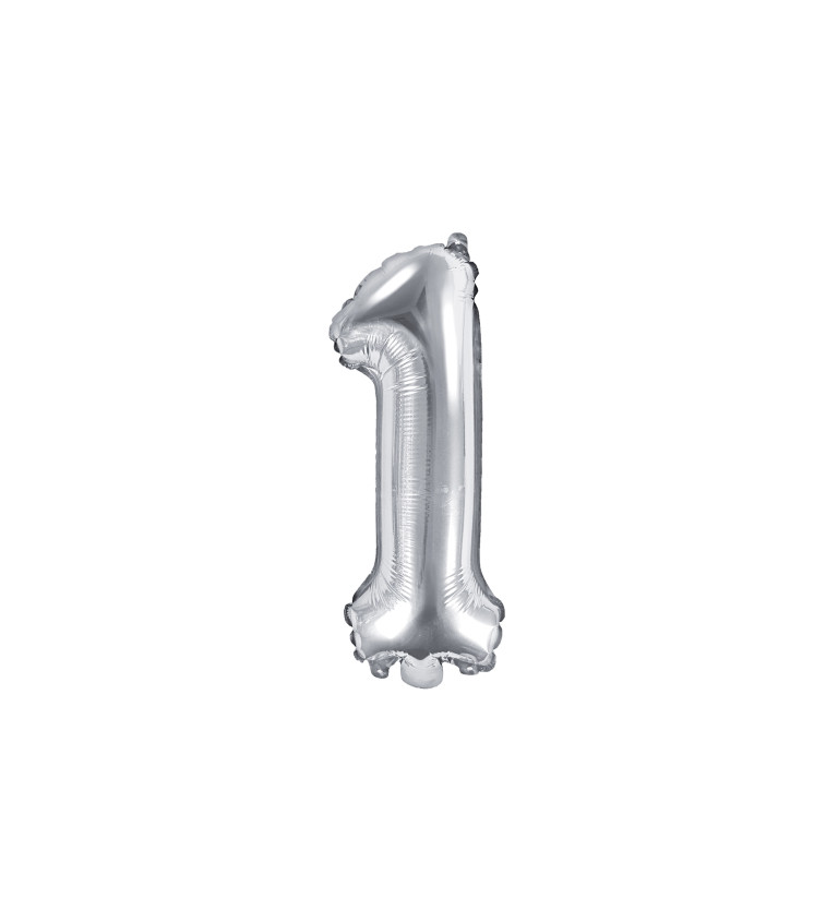 Číslice 1 - stříbrný balonek