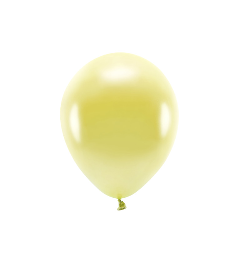 Latexové metalické balónky eko - žluté