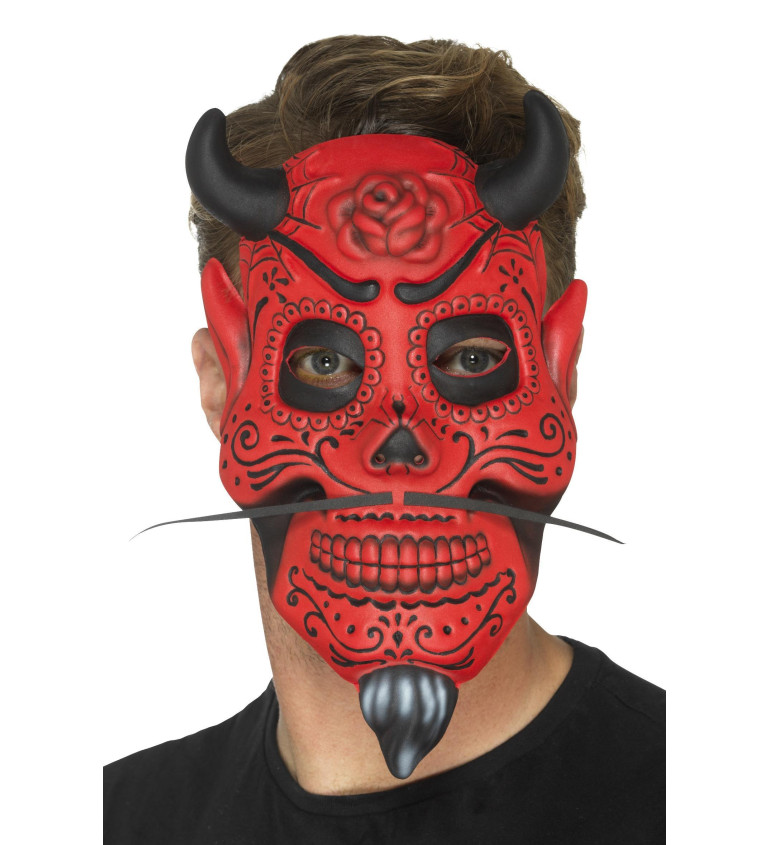 Devil červená maska pro dospělé