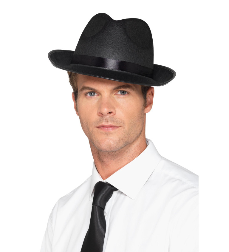 Pánský černý klobouk Fedora II