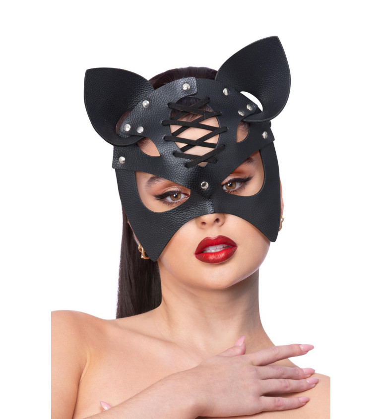 Kožená maska sexy kočky