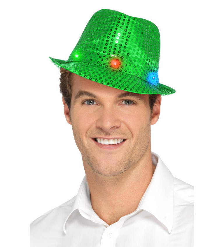 Flitrový párty klobouk - zelený