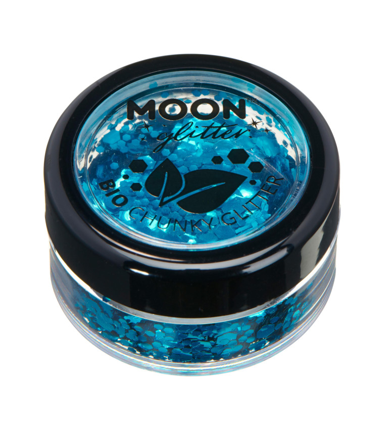 Třpytky moon - modré velké - BIO