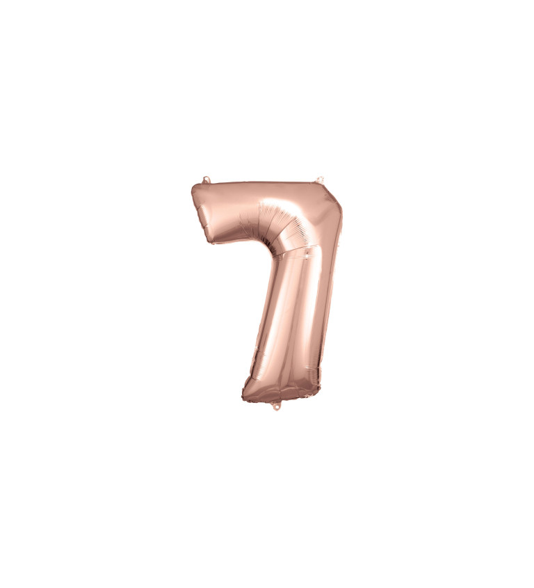 Fóliový balónek - růžově-zlaté číslo 7