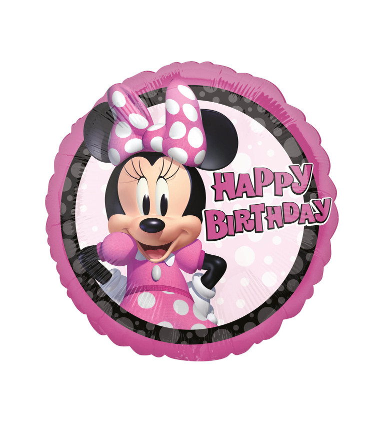 Fóliový narozeninový balónek - kulatý s Minnie