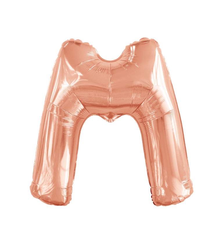 Fóliový balónek velký - růžově zlaté písmeno M