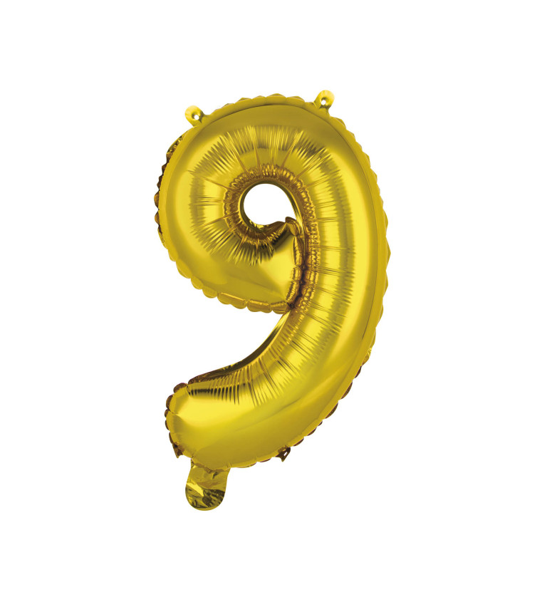 Fóliový balónek malý - zlaté číslo 9