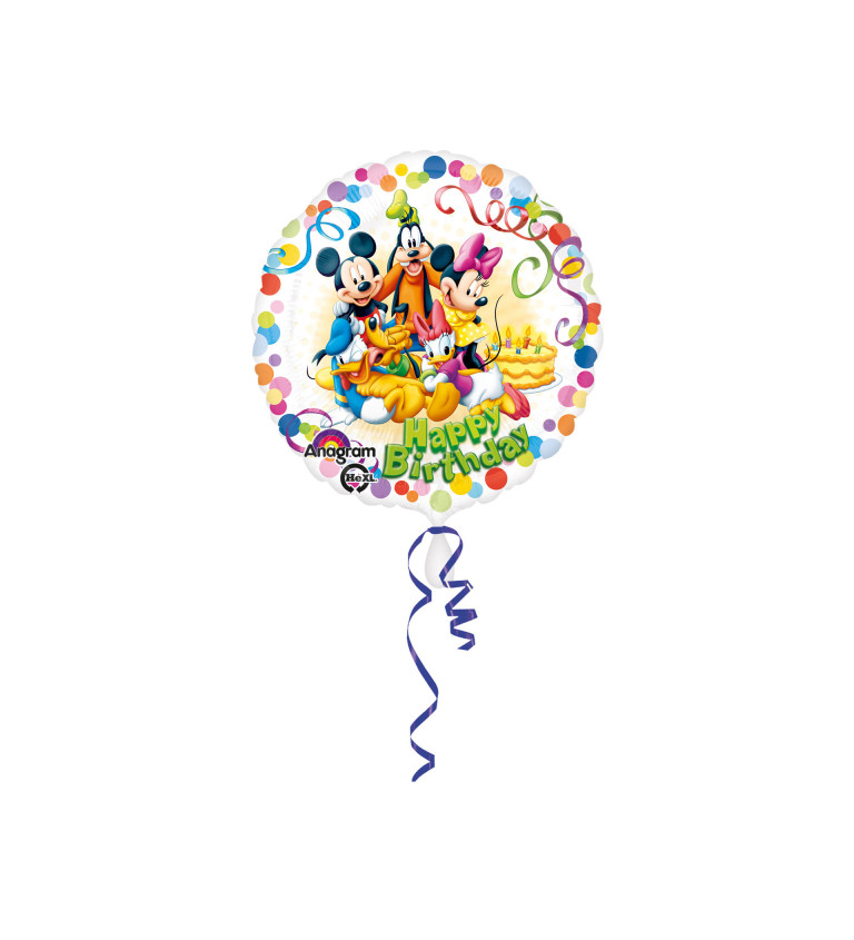 Fóliový narozeninový balónek - Mickey Mouse s kamarády