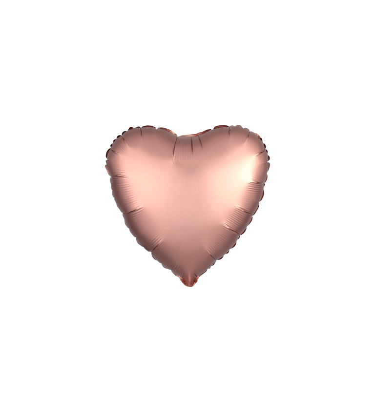 Fóliový balónek - růžově zlaté srdce