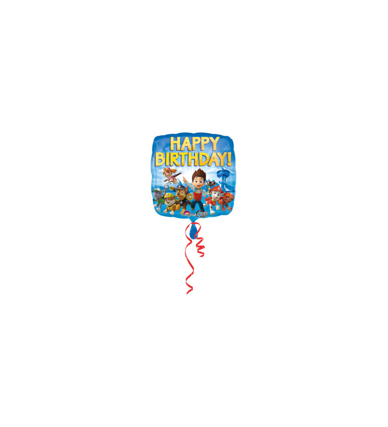 Fóliový balónek - tlapková patrola - happy birthday