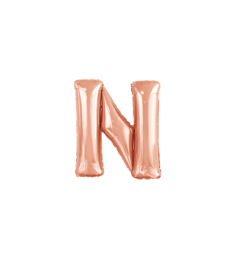 Fóliový balónek velký - růžově zlaté písmeno N
