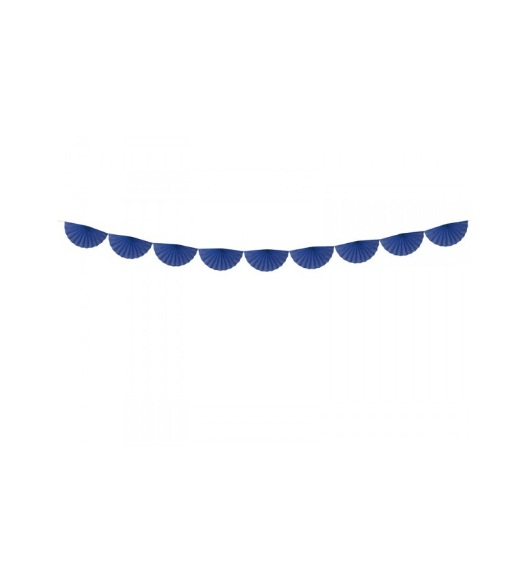 Girlanda - vějířky tmavě modré menší
