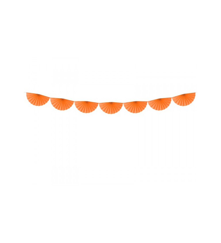 Girlanda - vějířky oranžové větší