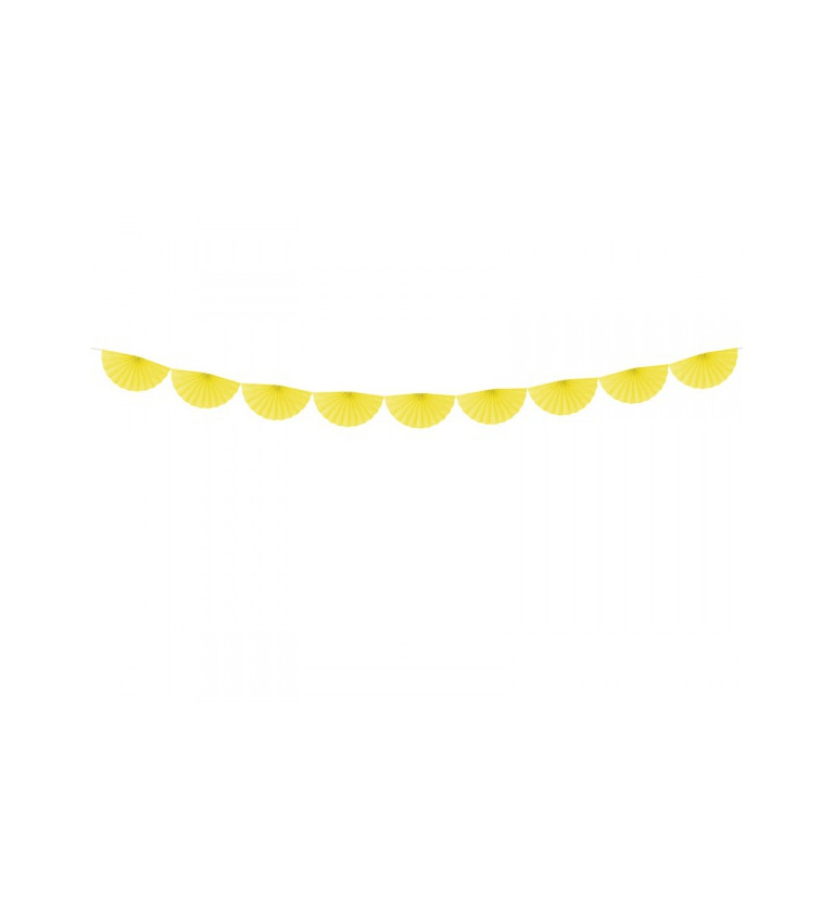 Girlanda - vějířky žluté menší