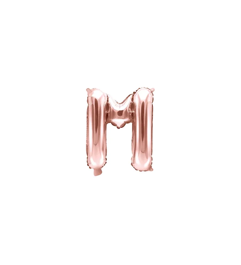 Fóliový balónek malý - růžově zlaté písmeno M
