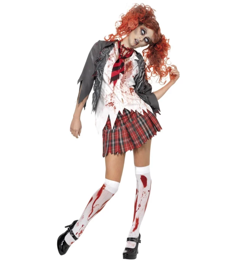 Kostým na halloween "Zombie školačka"