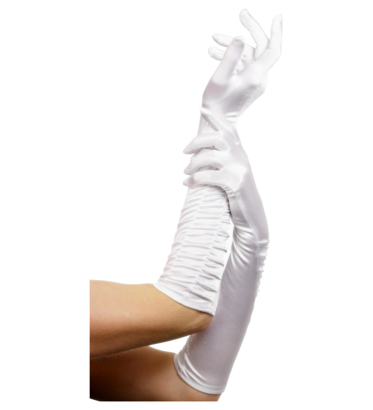 Bílé rukavice - dlouhé
