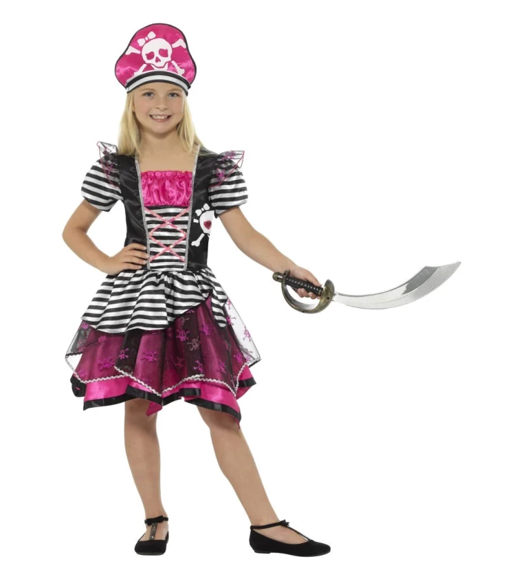 Dětský kostým "Pirátka růžová"