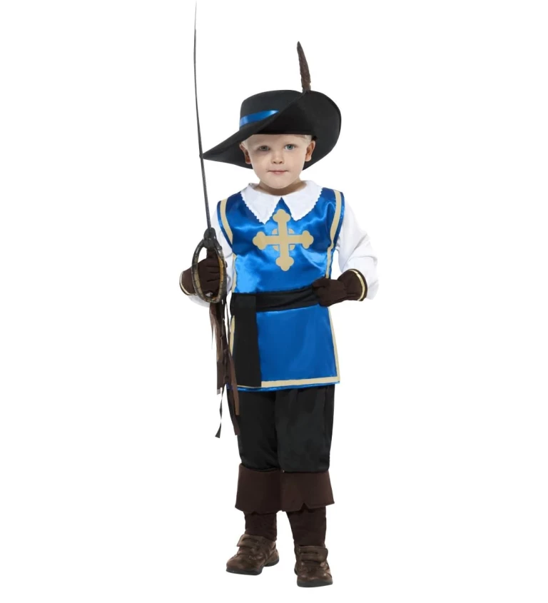 Dětský kostým "Mušketýr" modrý