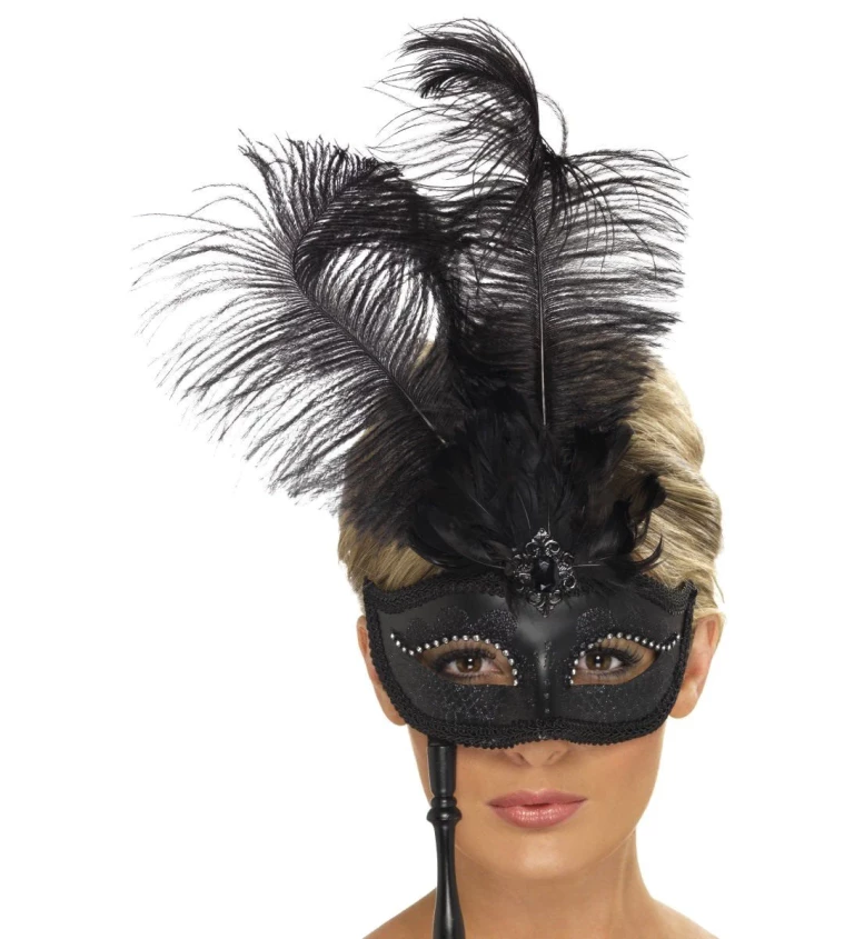 Barokní maska - černá