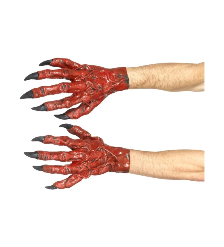 Čertovské rukavice s černými drápy