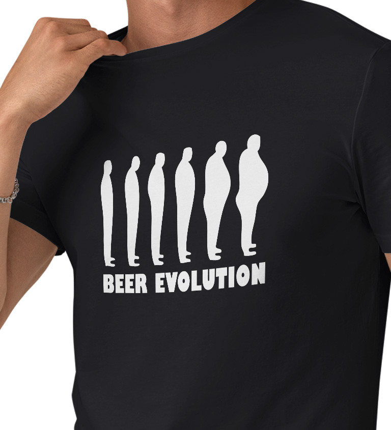 Pánské černé triko - Beer evolution