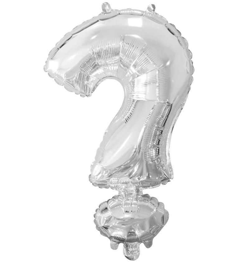 Mini znak ? stříbrný - balónek