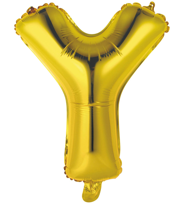 Fóliový balónek malý - zlaté písmeno Y